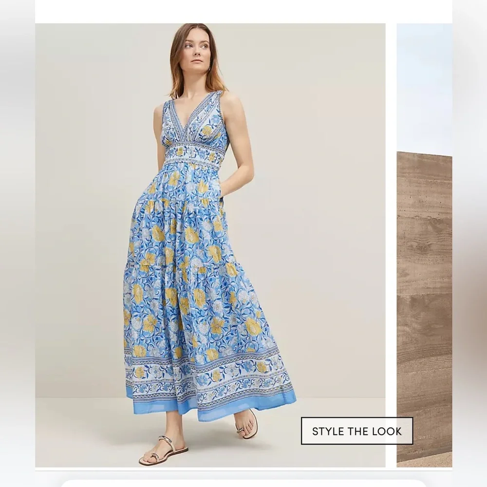 Ann Taylor Blue and Yellow Floral Maxi Dress - Picture 5 of 8